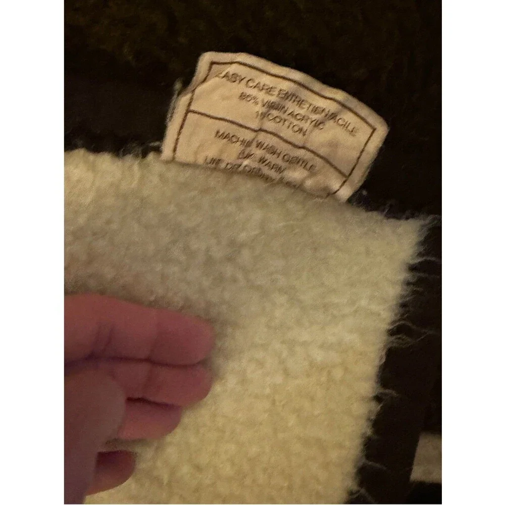 Vtg Biederlack Brown Horse Foal Thick Reversible Heavy Blanket Cotton Blend USA
